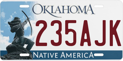 OK license plate 235AJK