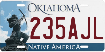 OK license plate 235AJL