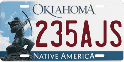 OK license plate 235AJS