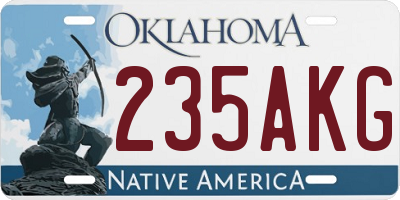 OK license plate 235AKG