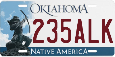 OK license plate 235ALK