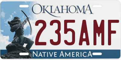 OK license plate 235AMF