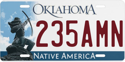 OK license plate 235AMN