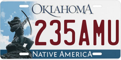 OK license plate 235AMU