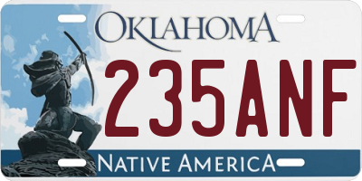 OK license plate 235ANF