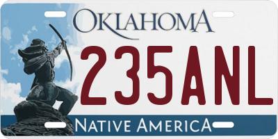 OK license plate 235ANL