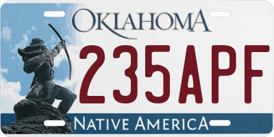 OK license plate 235APF