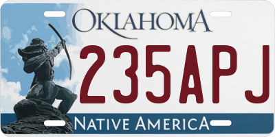 OK license plate 235APJ