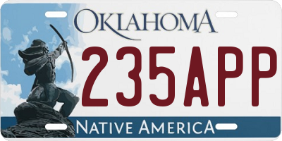 OK license plate 235APP