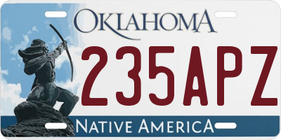 OK license plate 235APZ