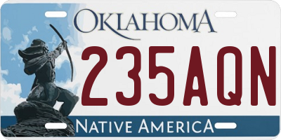 OK license plate 235AQN