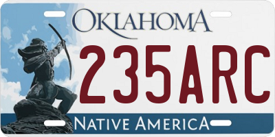 OK license plate 235ARC