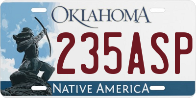 OK license plate 235ASP