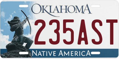 OK license plate 235AST