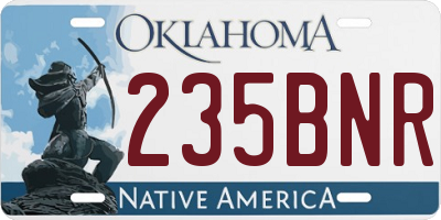 OK license plate 235BNR
