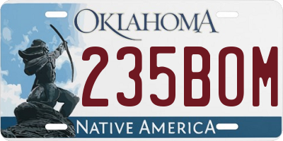 OK license plate 235BOM