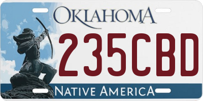 OK license plate 235CBD