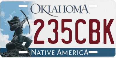 OK license plate 235CBK
