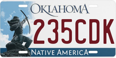 OK license plate 235CDK