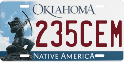OK license plate 235CEM