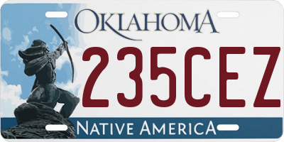 OK license plate 235CEZ