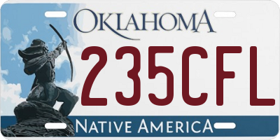 OK license plate 235CFL