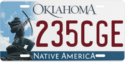 OK license plate 235CGE