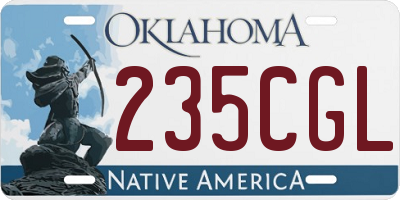 OK license plate 235CGL