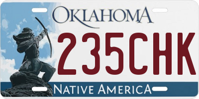 OK license plate 235CHK