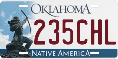 OK license plate 235CHL