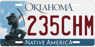 OK license plate 235CHM