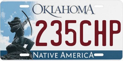 OK license plate 235CHP