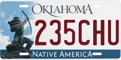 OK license plate 235CHU