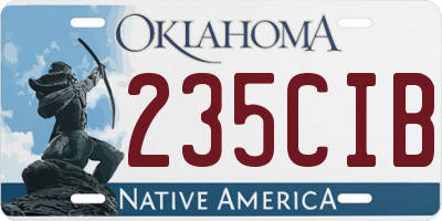 OK license plate 235CIB