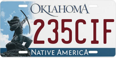 OK license plate 235CIF
