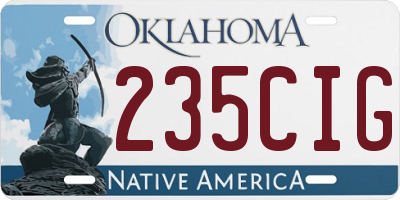 OK license plate 235CIG