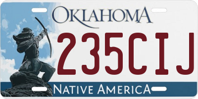 OK license plate 235CIJ