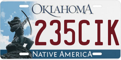 OK license plate 235CIK