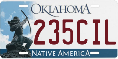OK license plate 235CIL