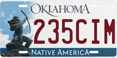 OK license plate 235CIM