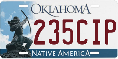OK license plate 235CIP