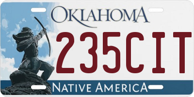 OK license plate 235CIT