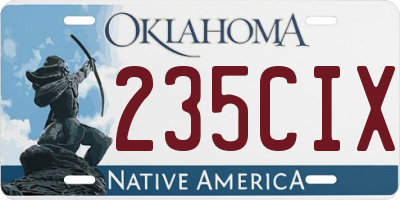 OK license plate 235CIX