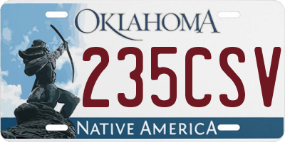 OK license plate 235CSV