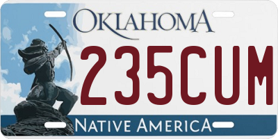 OK license plate 235CUM