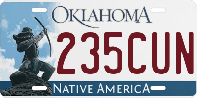 OK license plate 235CUN