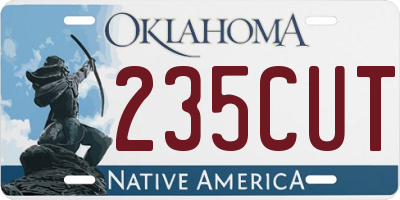 OK license plate 235CUT