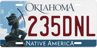 OK license plate 235DNL