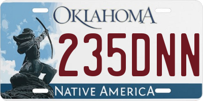 OK license plate 235DNN