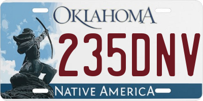 OK license plate 235DNV